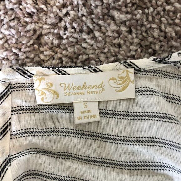 WEEKEND SUZANNE BETRO STRIPED POM POM 3\4 SLEEVE WOMENS TOP - Picture 7 of 8